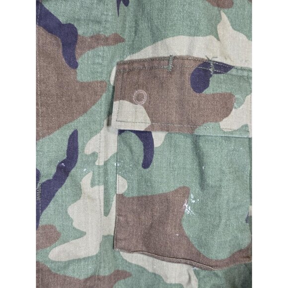 VINTAGE US Army USGI BDU Jacket Mens Large Regular Woodland Camo Combat Coat 90s - Picture 2 of 8